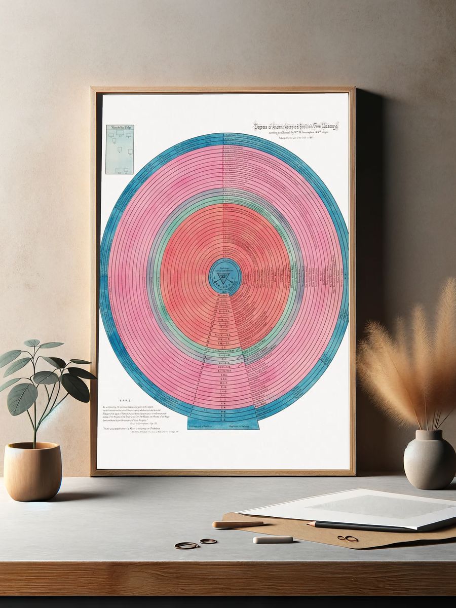 Degrees of Ancient Accepted Scottish Rite History Poster. — room view 2