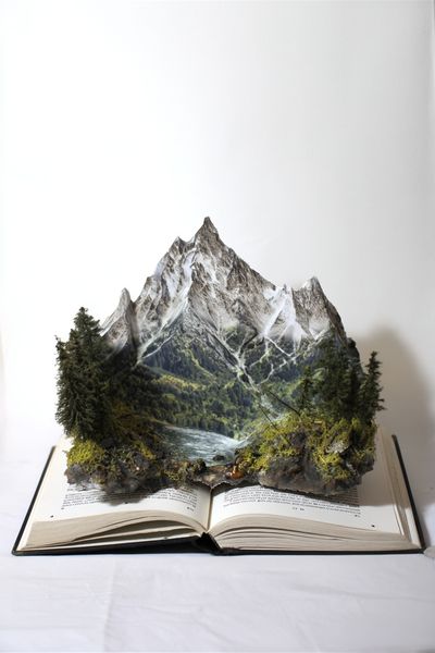 Mountain Landscape Book Art Poster. poster