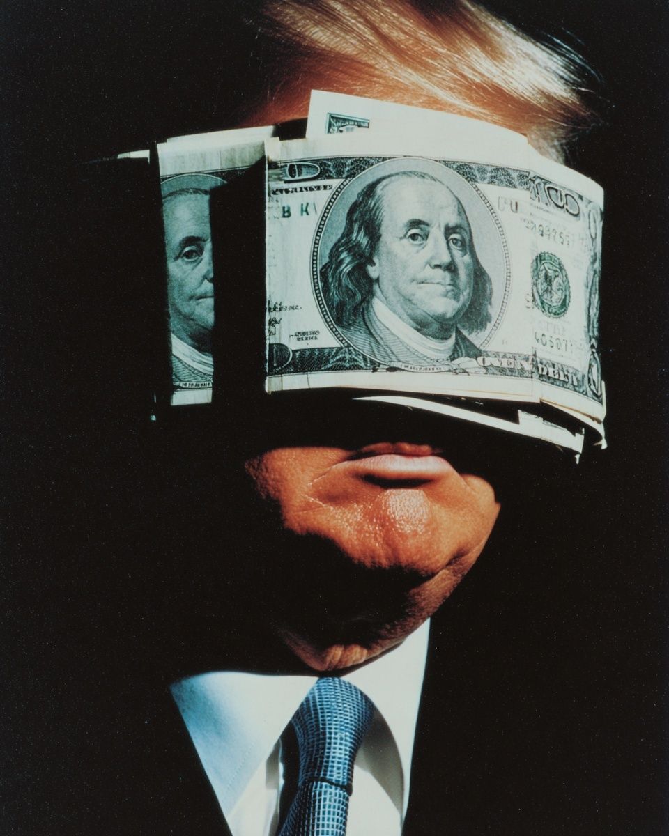 Money Blindfold — Conceptual Art Print. poster detail