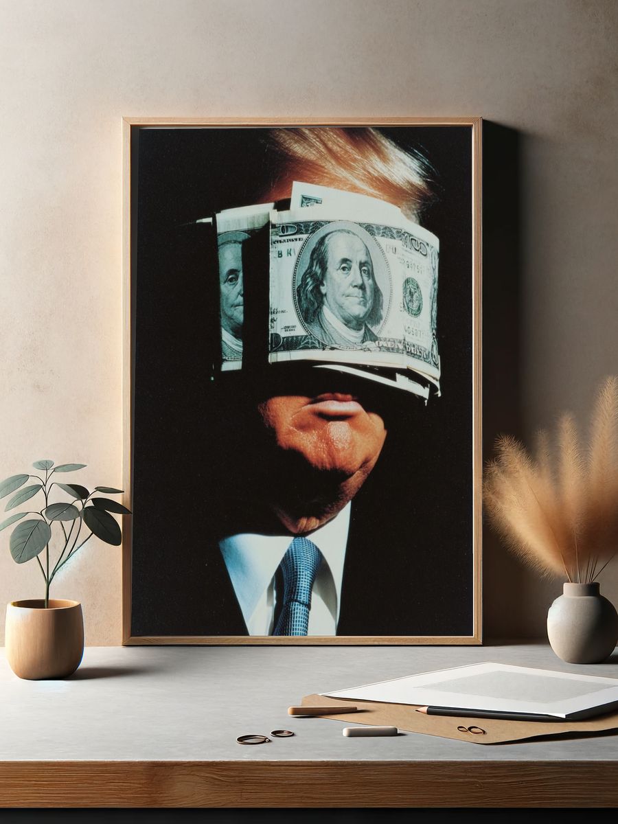 Money Blindfold — Conceptual Art Print. — room view 2
