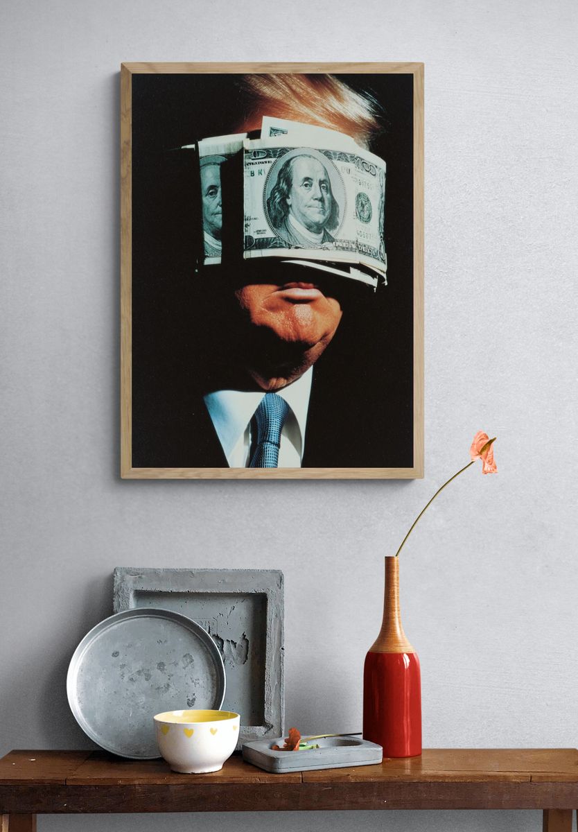 Money Blindfold — Conceptual Art Print. — room view 3
