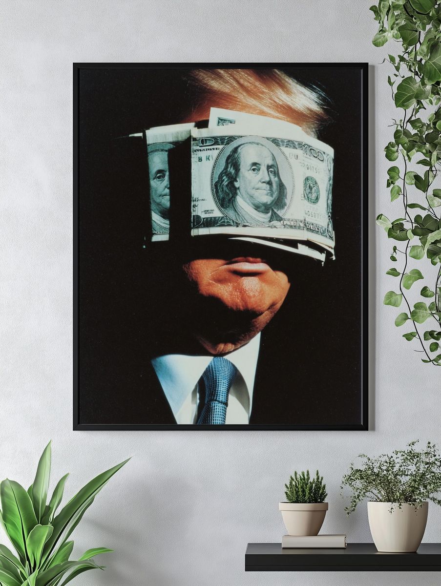Money Blindfold — Conceptual Art Print. — room view 4