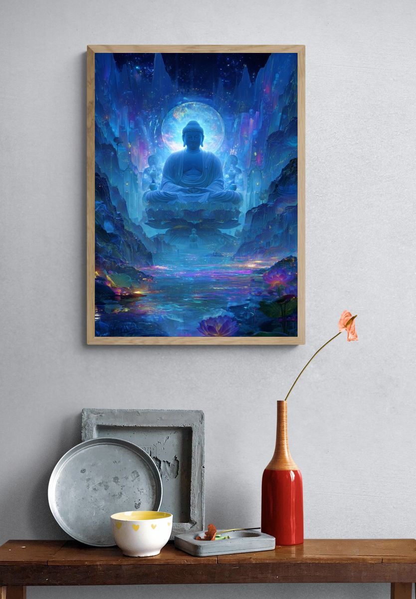 Cosmic Buddha Meditation Print. — room view 3