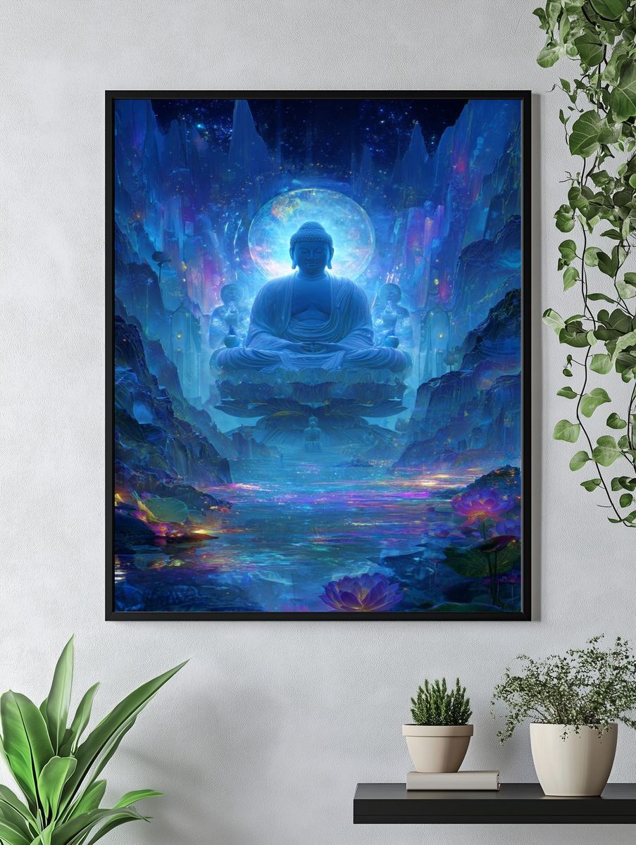 Cosmic Buddha Meditation Print. — room view 4