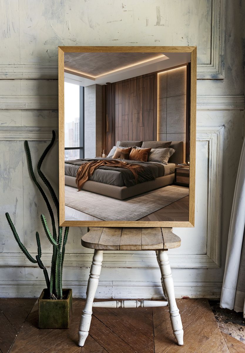 Modern Bedroom Interior Photography Poster. — room view 1