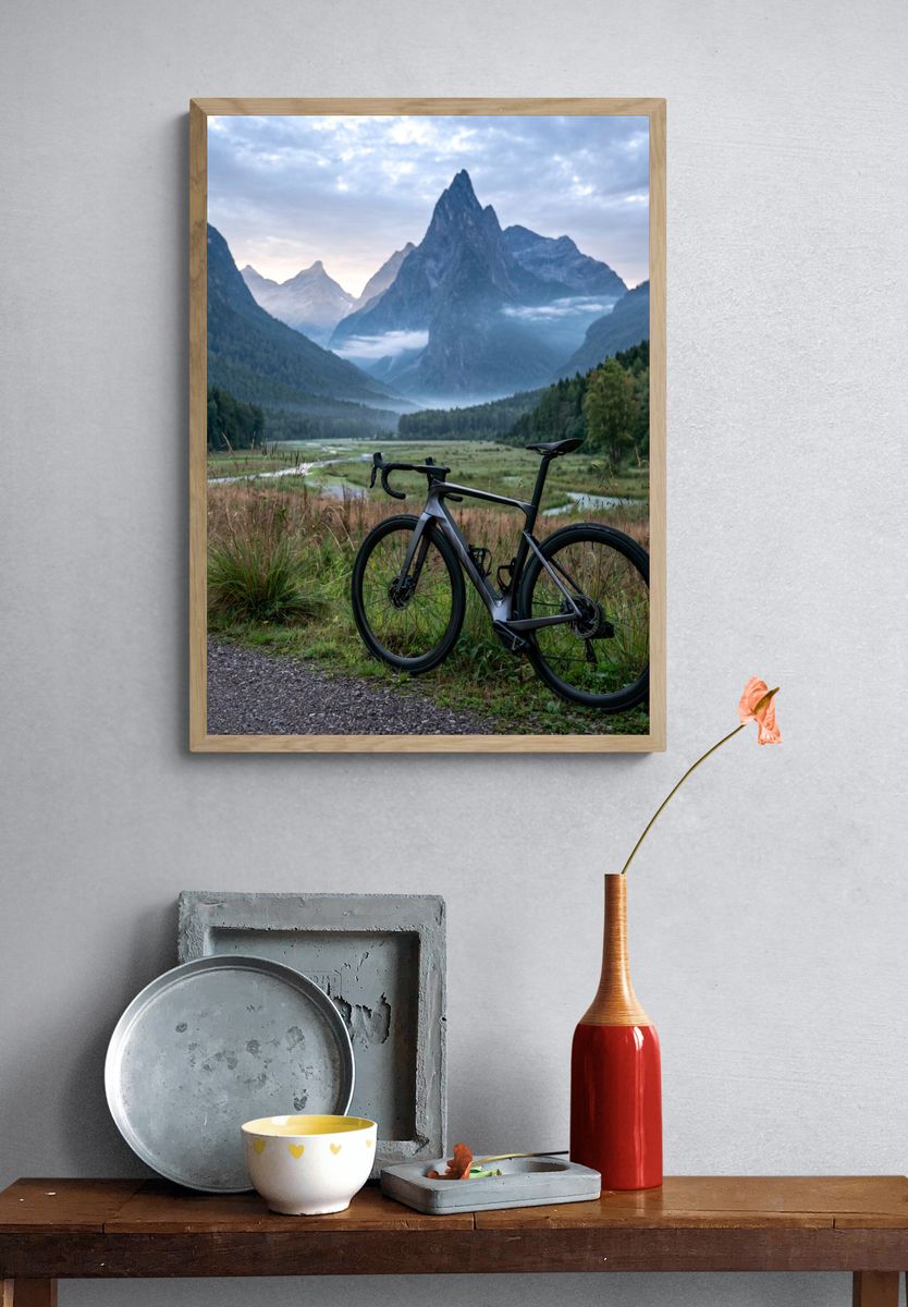Mountain Bike Valley Landscape Poster. — room view 3