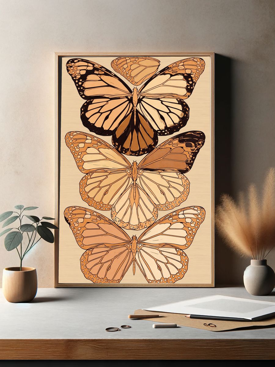 Monarch Butterflies Botanical Print. — room view 2