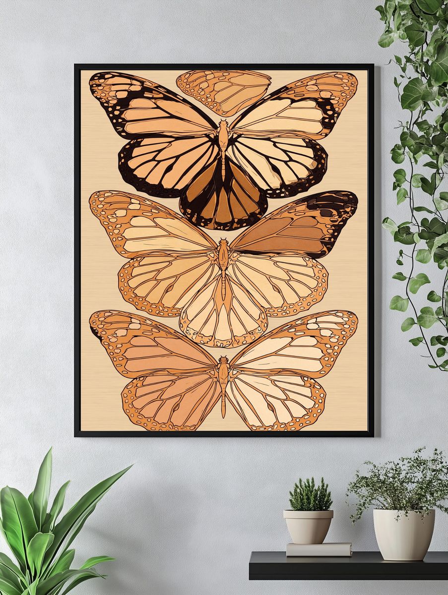 Monarch Butterflies Botanical Print. — room view 4