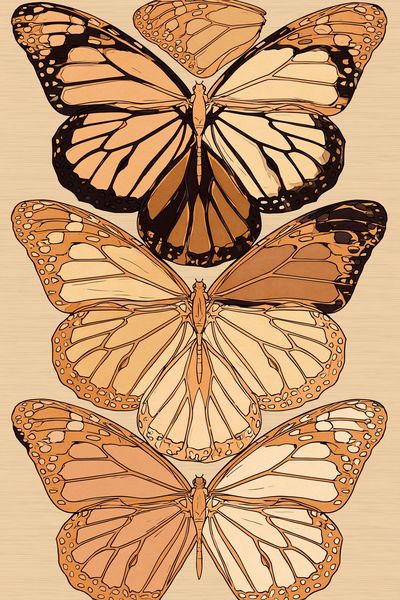 Monarch Butterflies Botanical Print.