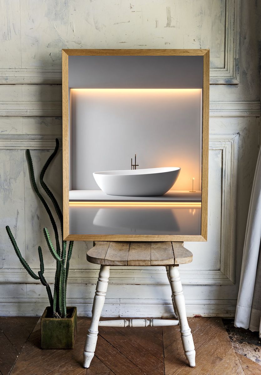 Minimalist Bathtub — Modern Print. — room view 1