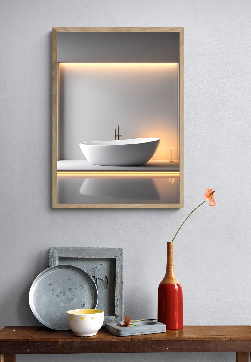 Minimalist Bathtub — Modern Print. — room view 3