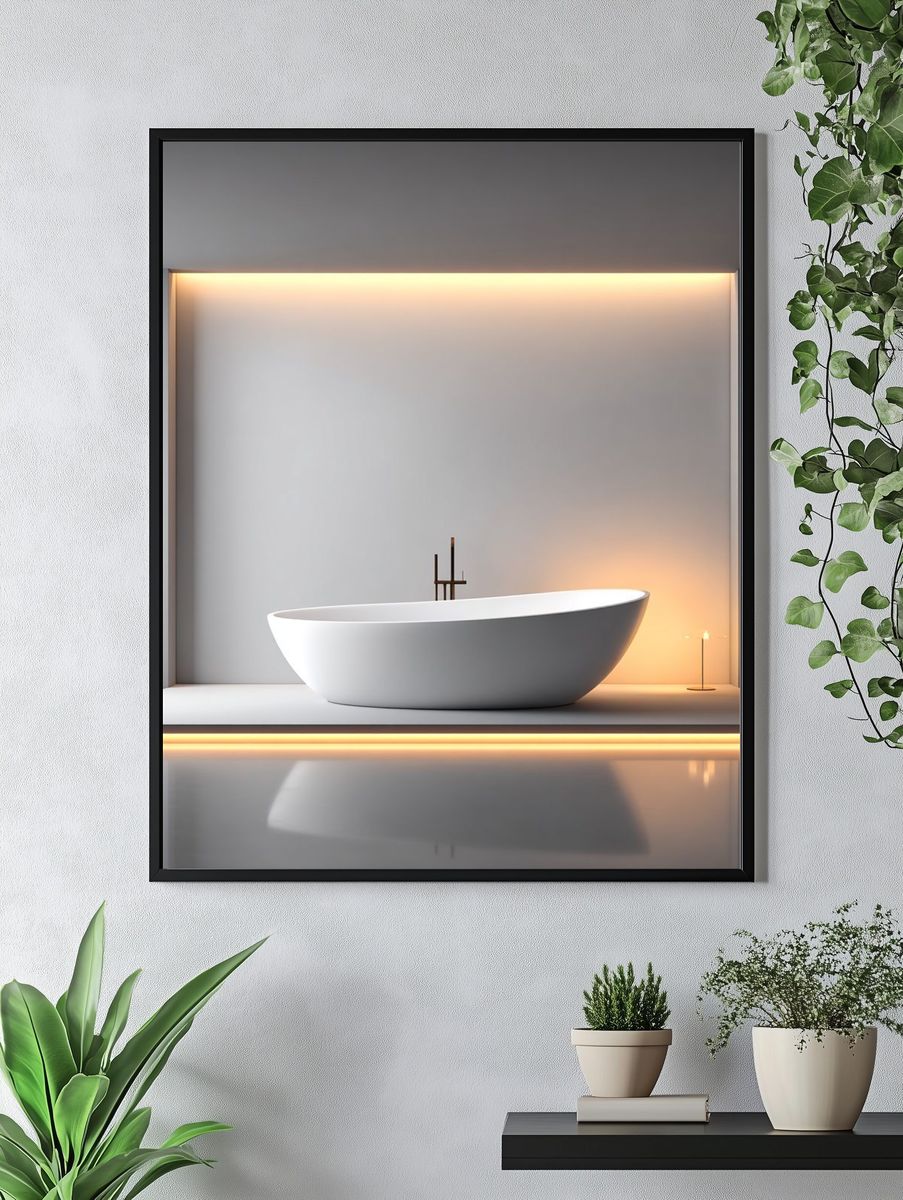Minimalist Bathtub — Modern Print. — room view 4