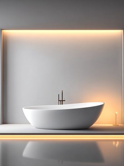 Minimalist Bathtub — Modern Print. poster