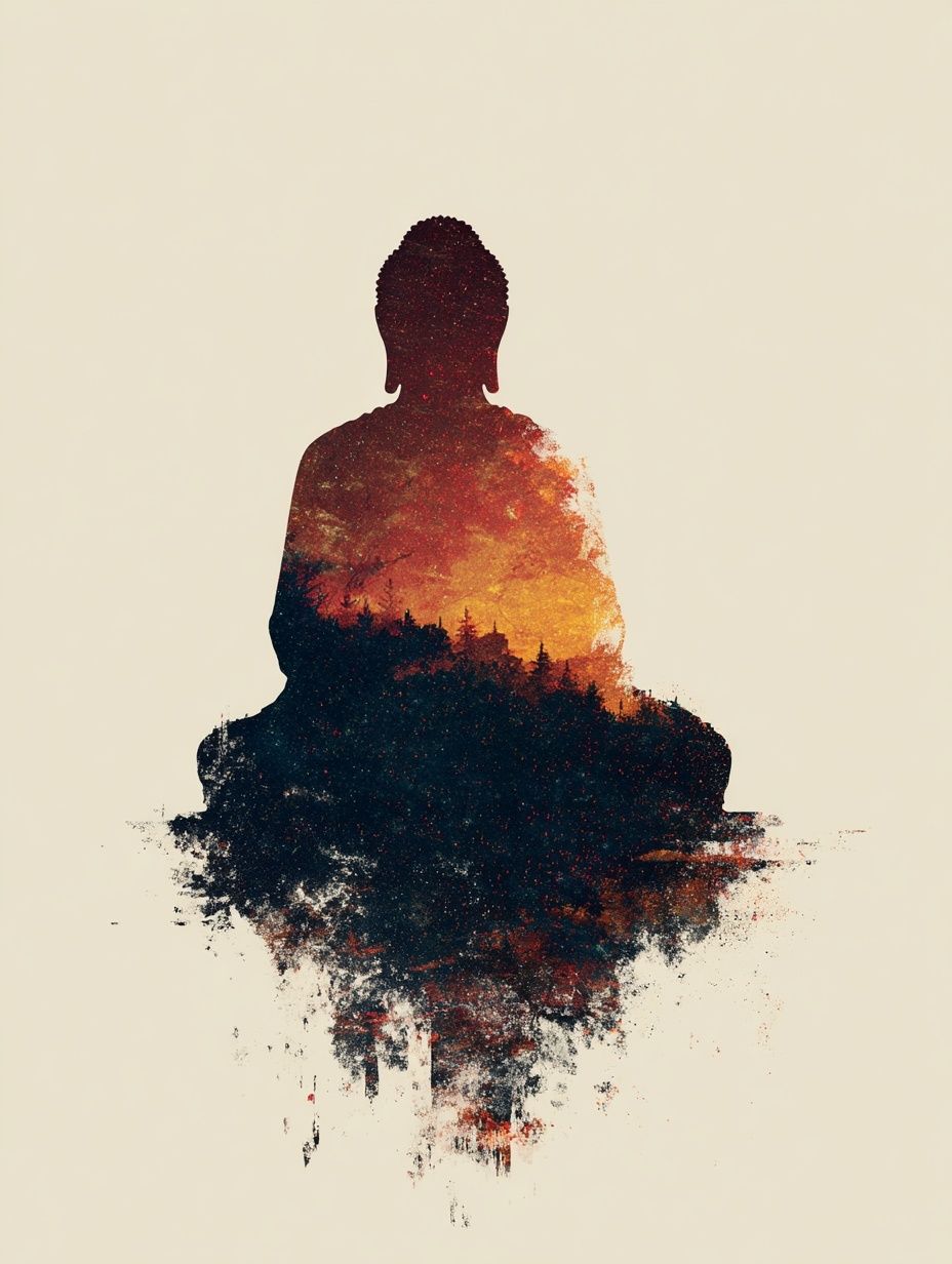 Meditative Buddha Silhouette Print. poster — mindfulness art