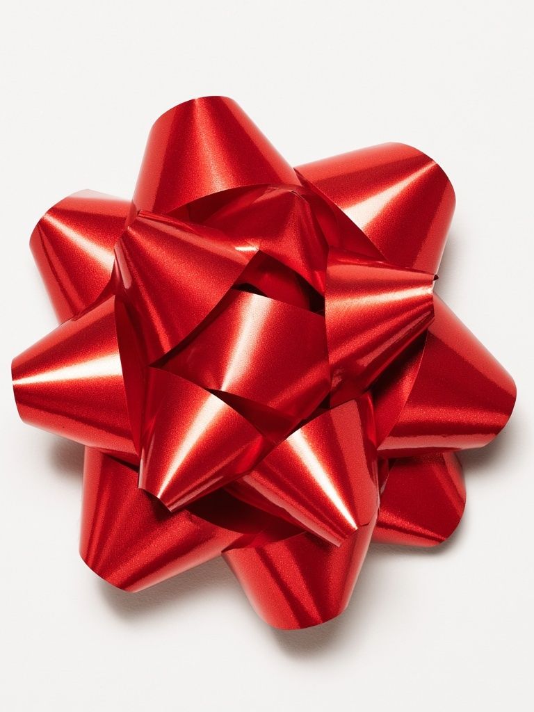 Red Gift Bow Minimalist Print. poster detail