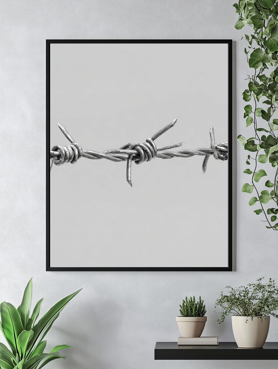 Barbed Wire Minimalist Print. — room view 4