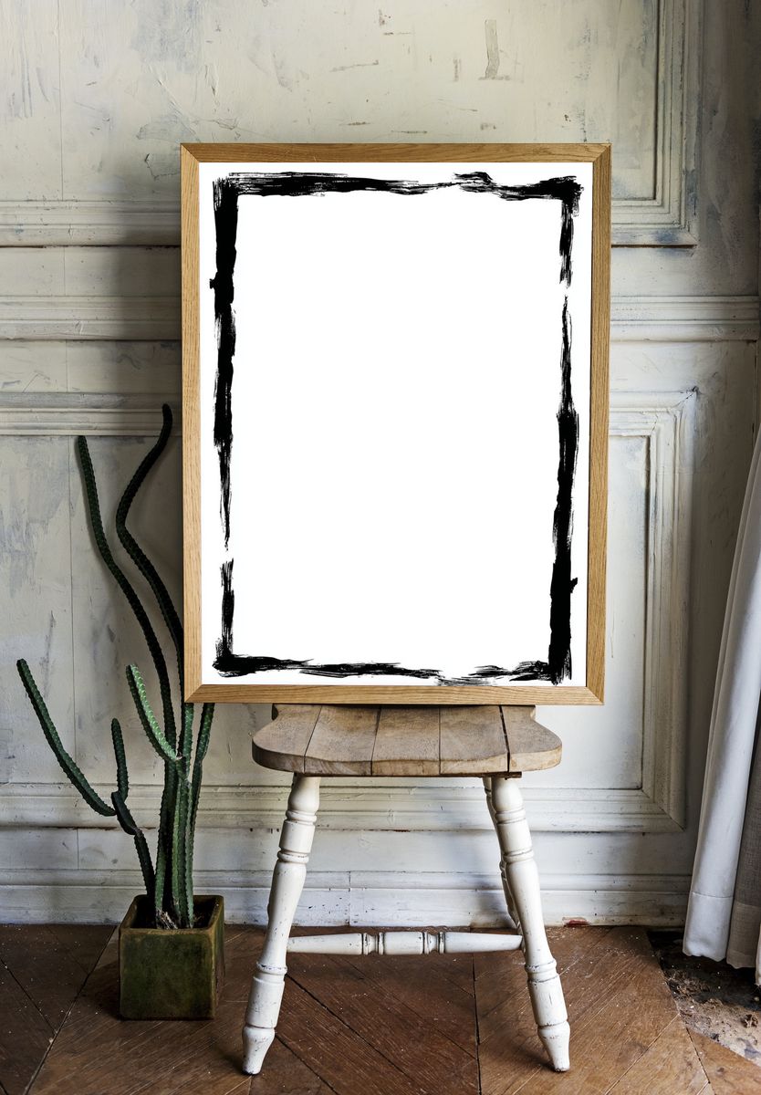 Brush Stroke Frame Minimalist Print. — room view 1