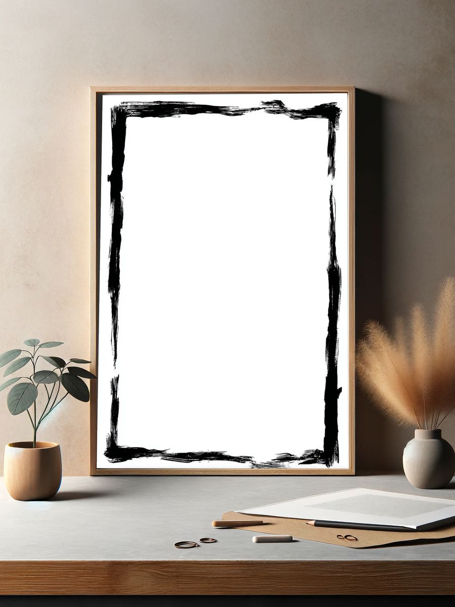 Brush Stroke Frame Minimalist Print. — room view 2