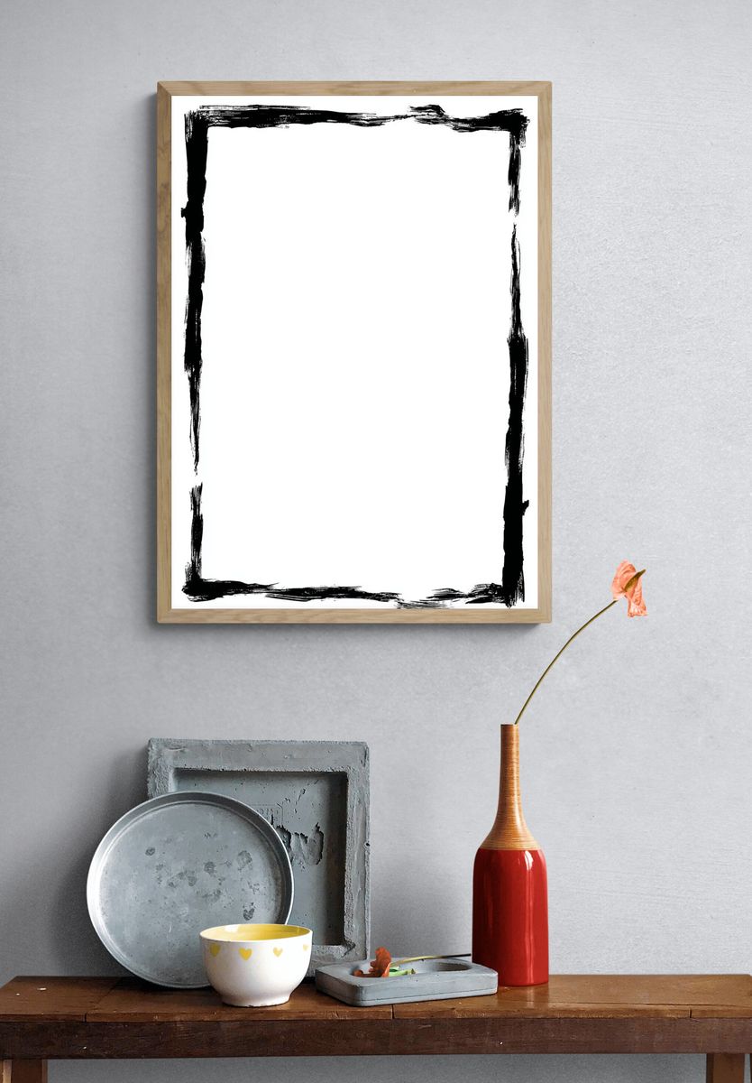 Brush Stroke Frame Minimalist Print. — room view 3
