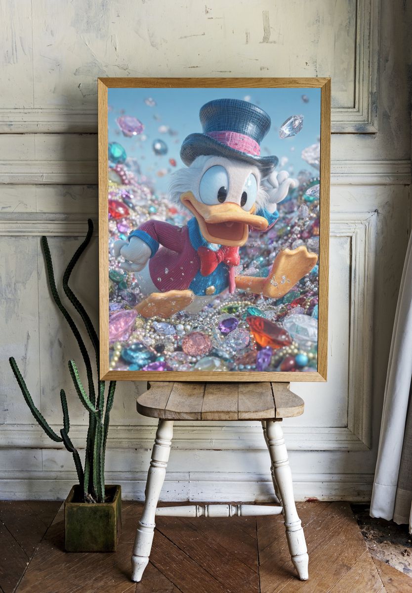 Scrooge McDuck — Cartoon Print. — room view 1