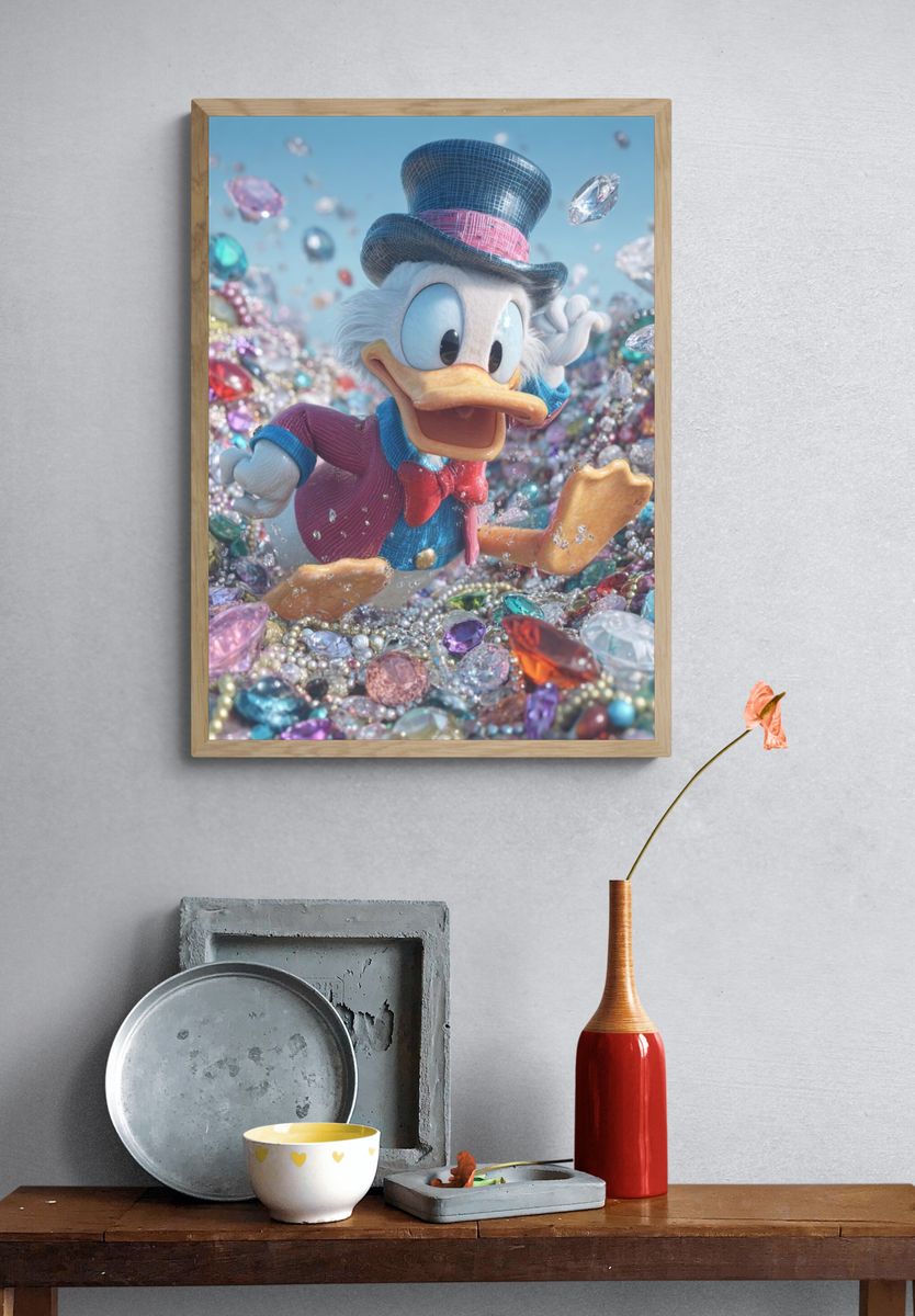 Scrooge McDuck — Cartoon Print. — room view 3