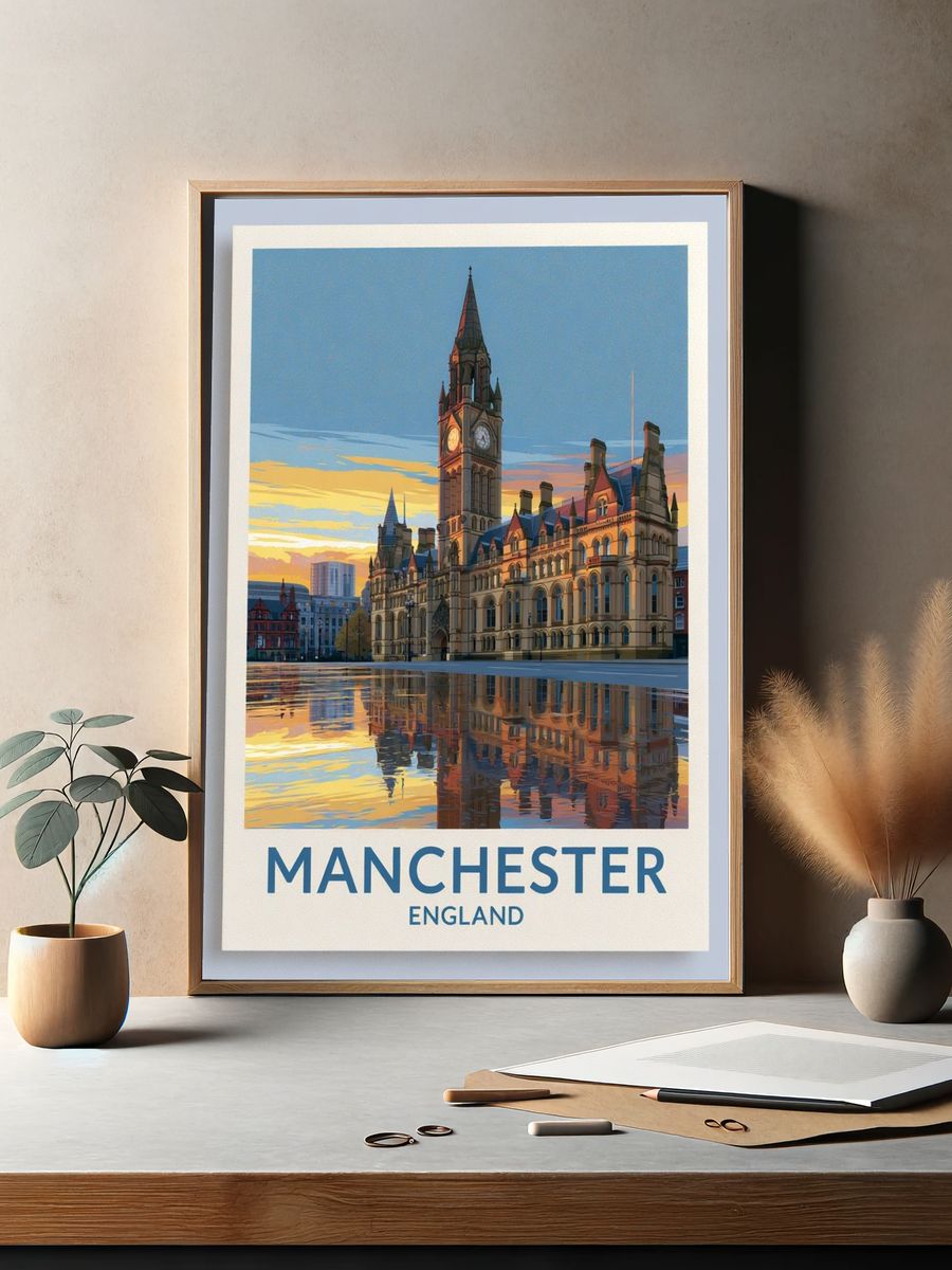 Manchester England Travel Poster. — room view 2