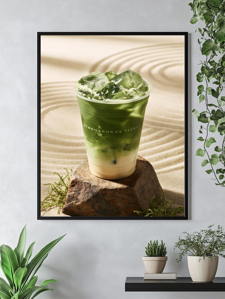 Matcha Iced Drink Photography Poster. — room view 4
