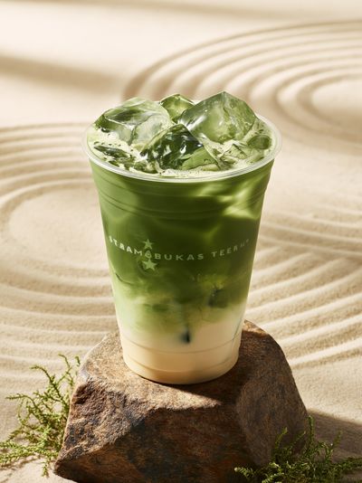 Matcha Iced Drink Photography Poster.
