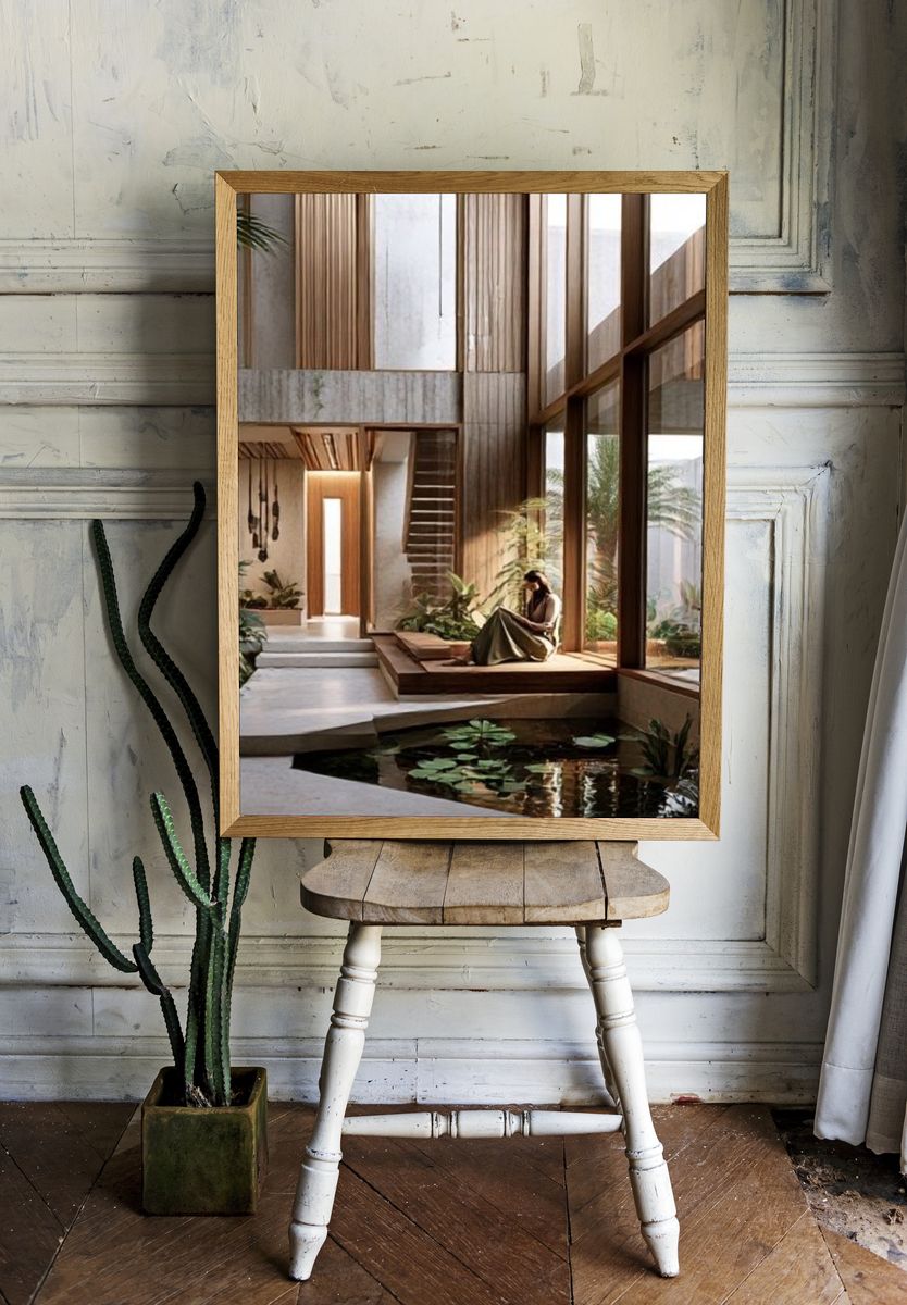 Modern Courtyard Interior Photography Poster. room preview