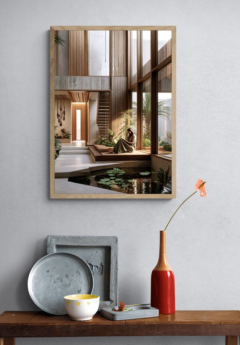Modern Courtyard Interior Photography Poster. — room view 3
