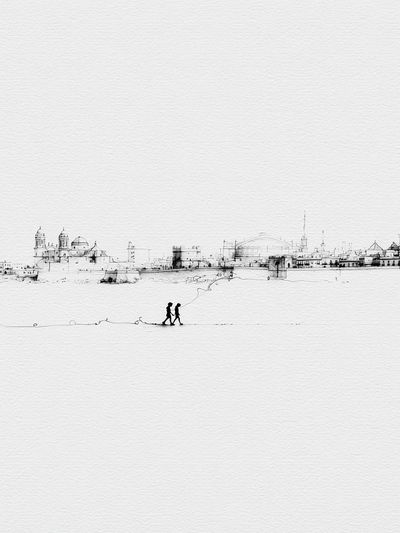 Minimal Cityscape Line Art Poster.
