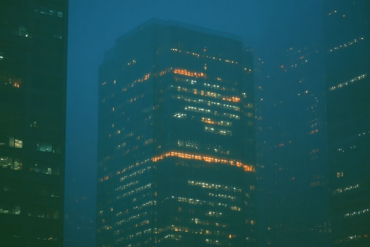 Misty Cityscape at Night — Photography Print. poster — photography art