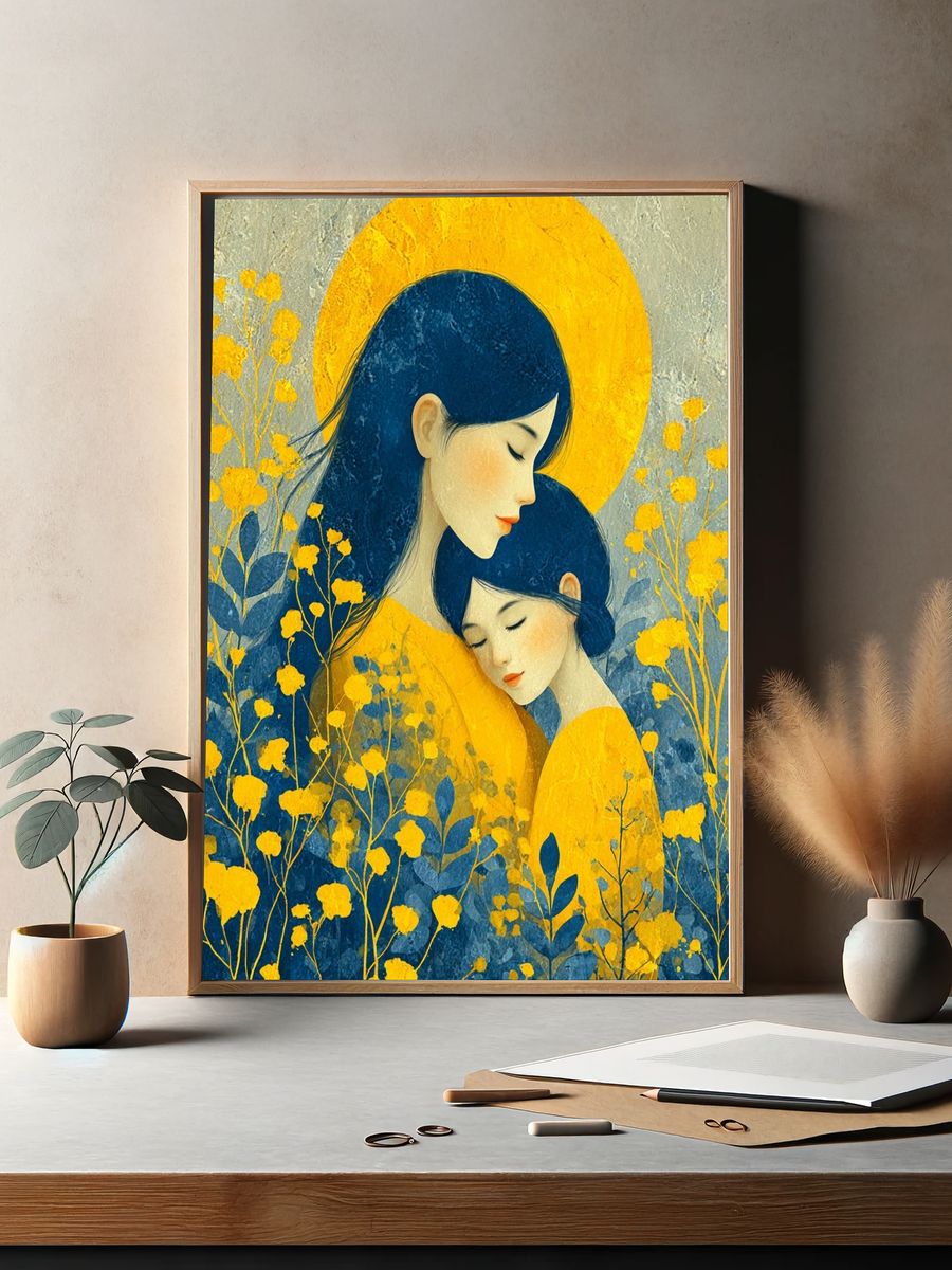 Mother and Child — Illustration Print. — room view 2