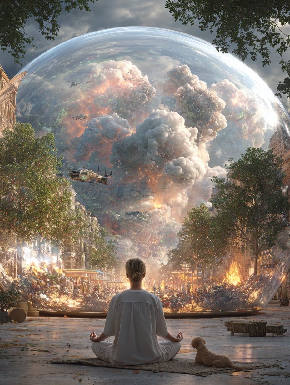 Meditation in a Chaotic World — Surrealism Print. poster — fine-art art
