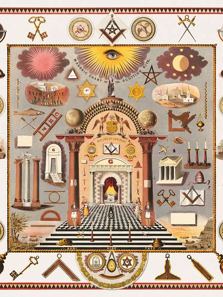 Masonic Chart of the Scottish Rite Poster. poster detail