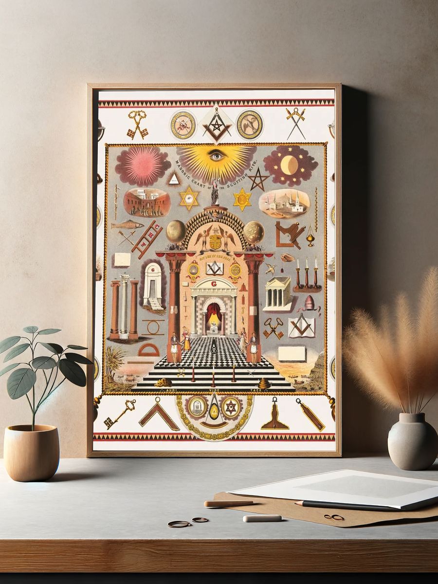 Masonic Chart of the Scottish Rite Poster. — room view 2