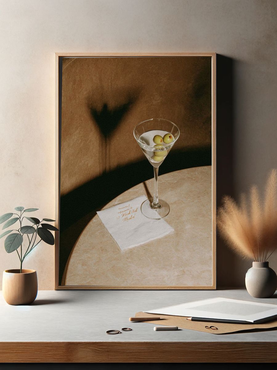 Martini Cocktail — Vintage Print. — room view 2