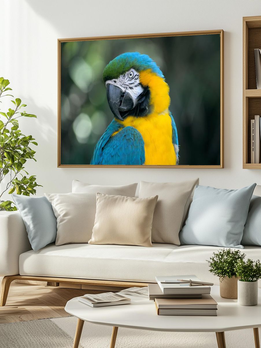 Macaw Parrot Portrait Poster. — room view 2