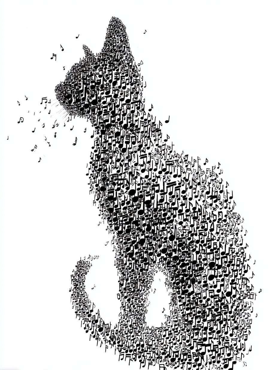 Musical Cat — Illustration Print. poster detail