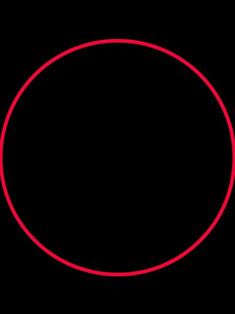 Red Circle on Black Background — Minimalist Print. poster detail