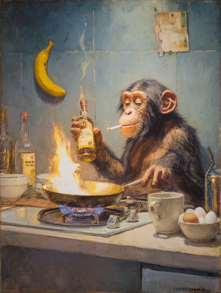 Monkey Chef — Funny Print. poster detail