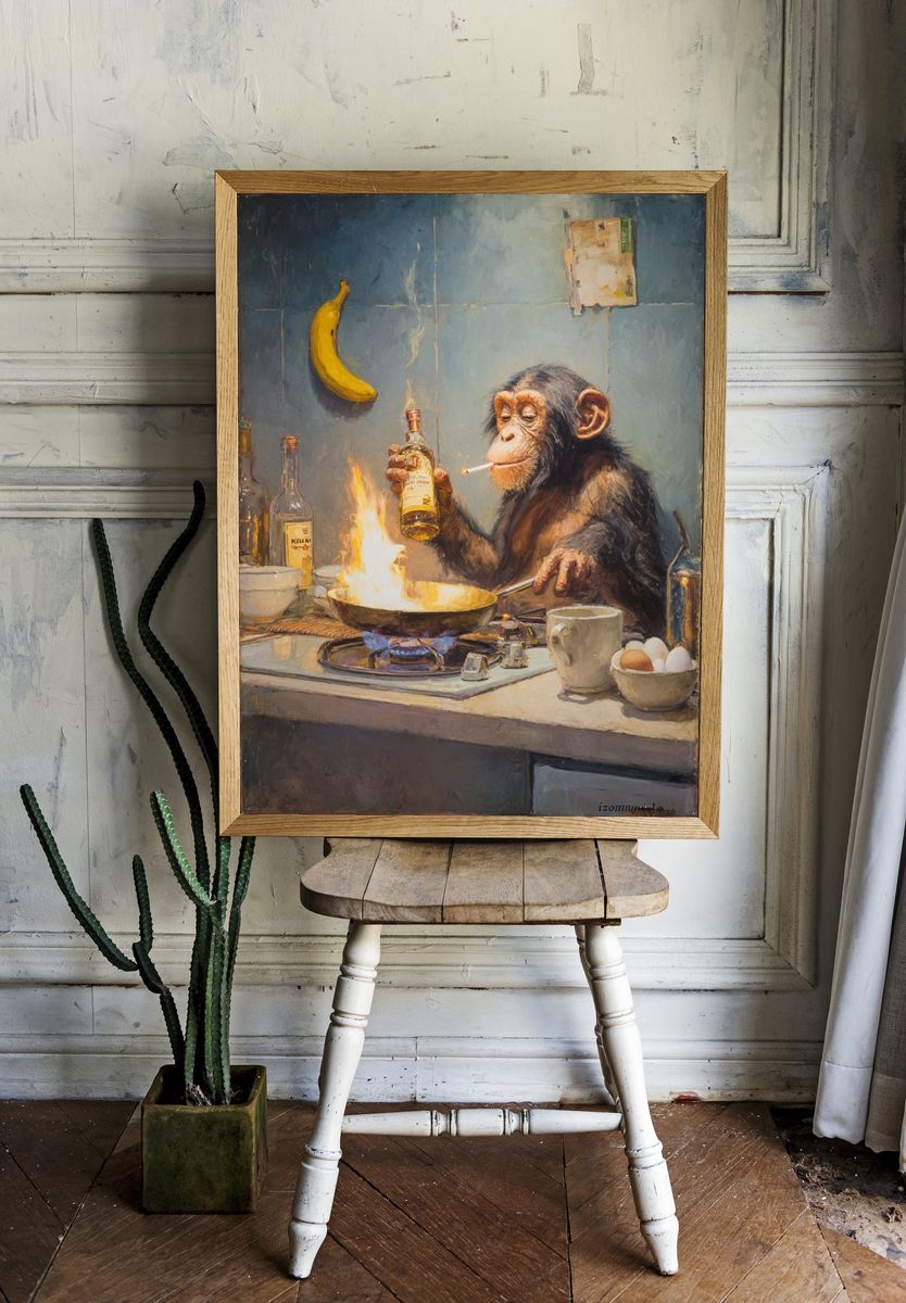 Monkey Chef — Funny Print. — room view 1