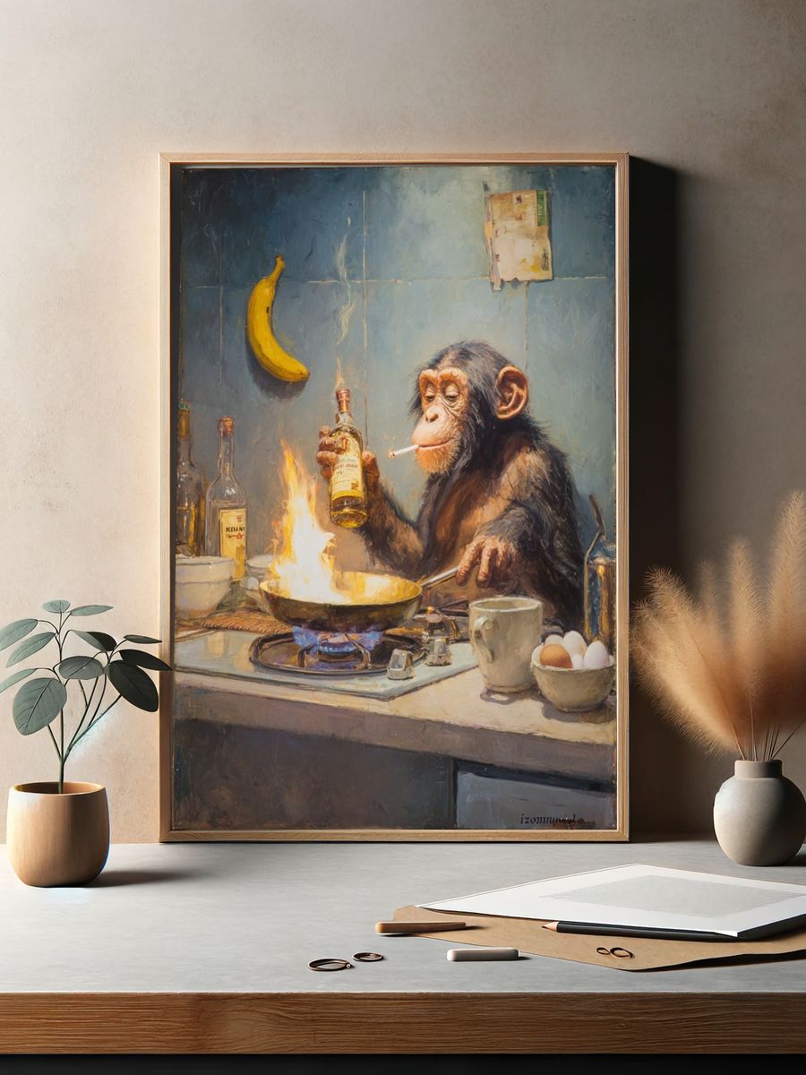 Monkey Chef — Funny Print. — room view 2