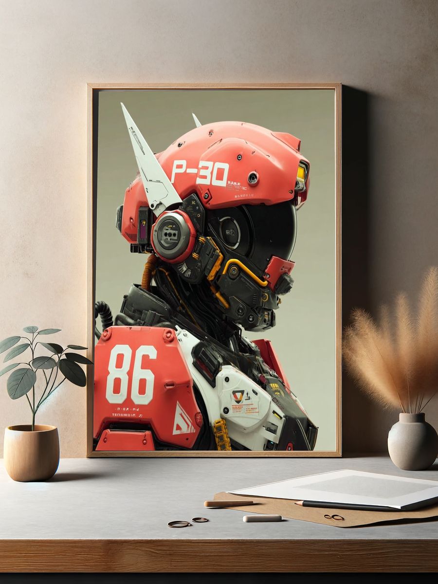 Mecha Pilot Portrait Print. — room view 2