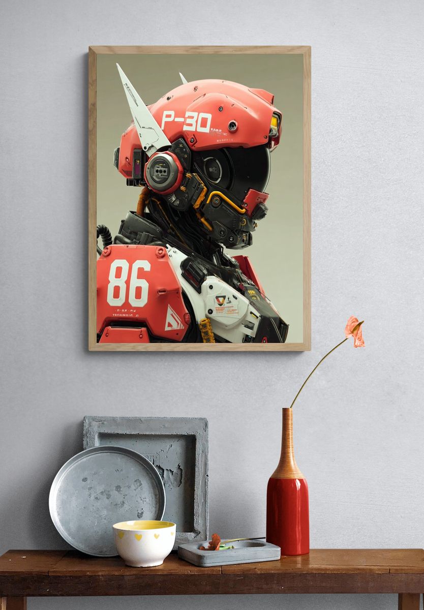 Mecha Pilot Portrait Print. — room view 3