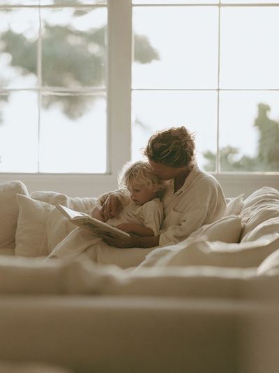 Mother and Child Reading Poster. poster