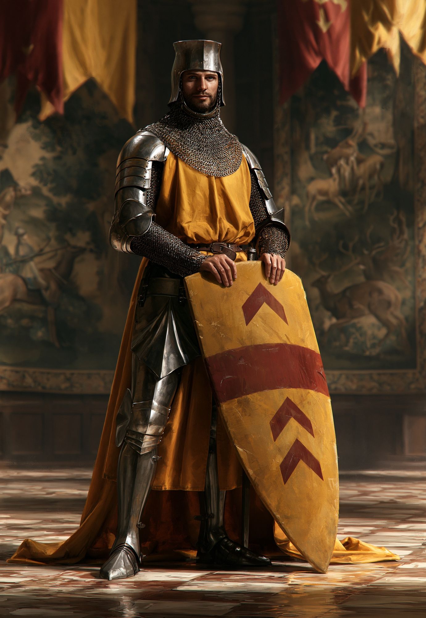 Medieval Knight Portrait Print. poster detail