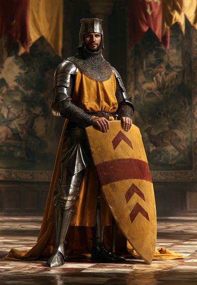 Medieval Knight Portrait Print. poster