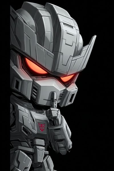 Mecha Robot Portrait Print. poster