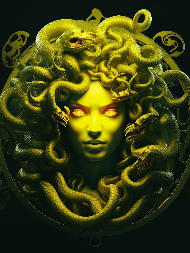 Medusa Serpent Portrait Poster. poster — fine-art art